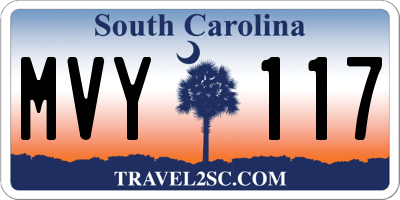 SC license plate MVY117
