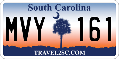 SC license plate MVY161