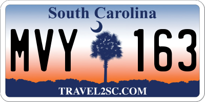 SC license plate MVY163
