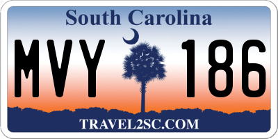 SC license plate MVY186