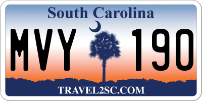 SC license plate MVY190