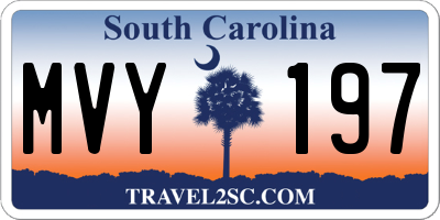 SC license plate MVY197