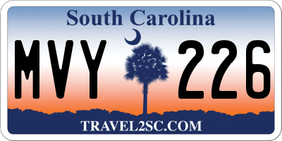 SC license plate MVY226
