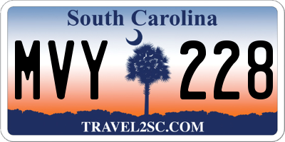 SC license plate MVY228
