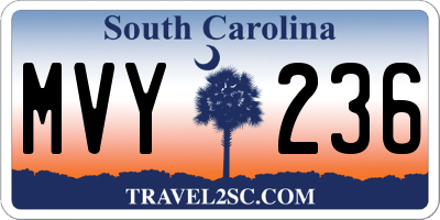 SC license plate MVY236
