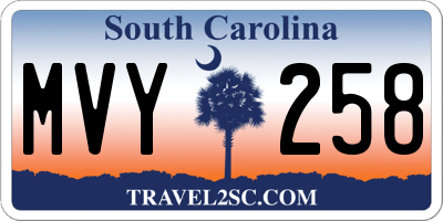 SC license plate MVY258
