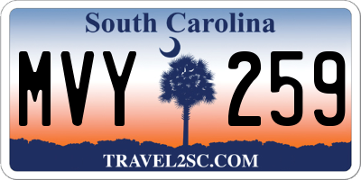 SC license plate MVY259