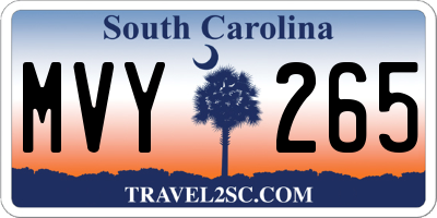 SC license plate MVY265