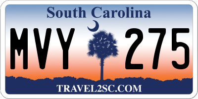 SC license plate MVY275
