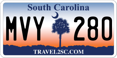 SC license plate MVY280
