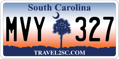 SC license plate MVY327