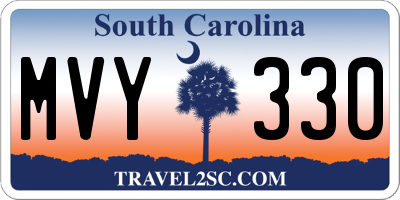 SC license plate MVY330