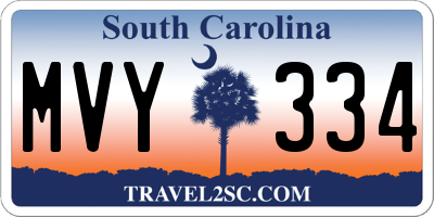 SC license plate MVY334