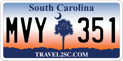 SC license plate MVY351