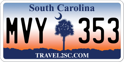 SC license plate MVY353