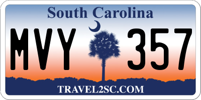 SC license plate MVY357