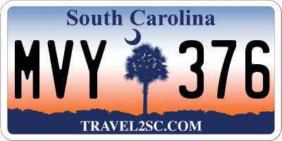 SC license plate MVY376