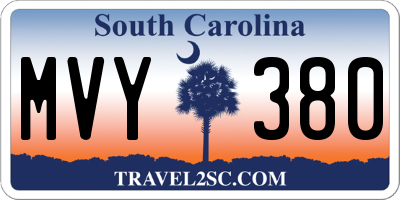 SC license plate MVY380