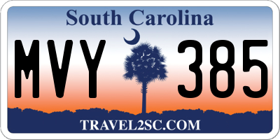 SC license plate MVY385