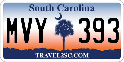 SC license plate MVY393