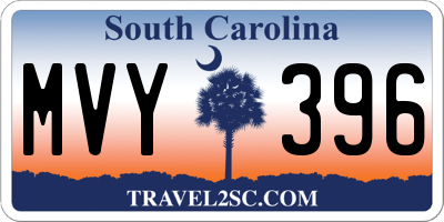 SC license plate MVY396