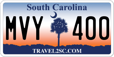 SC license plate MVY400