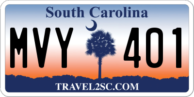 SC license plate MVY401