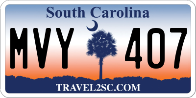 SC license plate MVY407