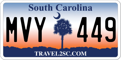 SC license plate MVY449