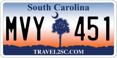 SC license plate MVY451