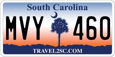 SC license plate MVY460
