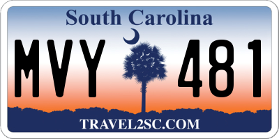 SC license plate MVY481