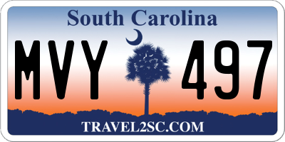 SC license plate MVY497
