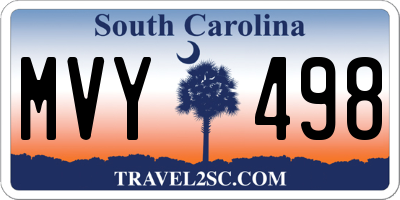 SC license plate MVY498