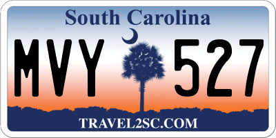 SC license plate MVY527