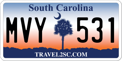 SC license plate MVY531