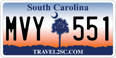 SC license plate MVY551