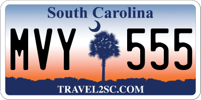 SC license plate MVY555