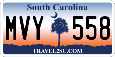 SC license plate MVY558