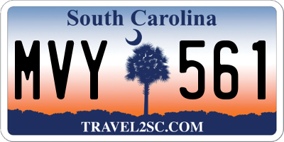 SC license plate MVY561