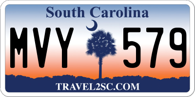 SC license plate MVY579