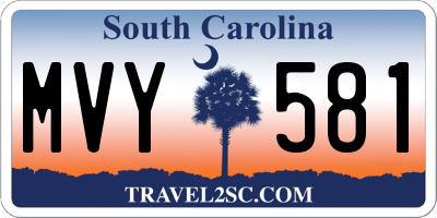 SC license plate MVY581