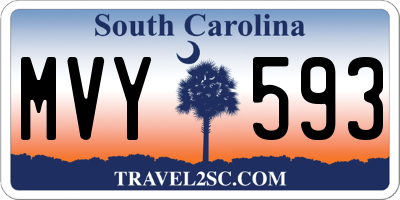 SC license plate MVY593
