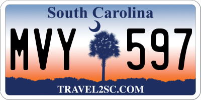 SC license plate MVY597