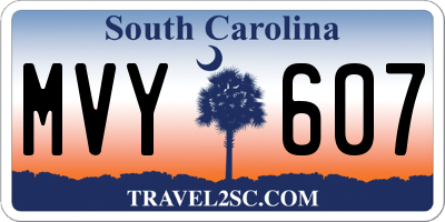 SC license plate MVY607