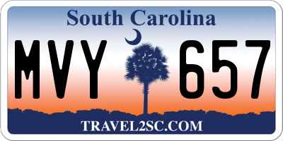 SC license plate MVY657