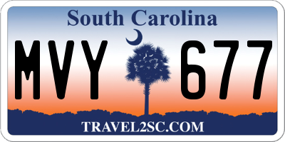SC license plate MVY677