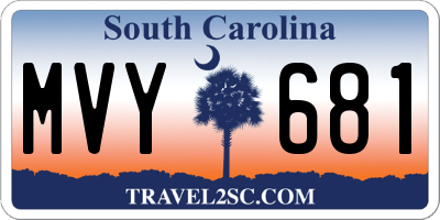 SC license plate MVY681