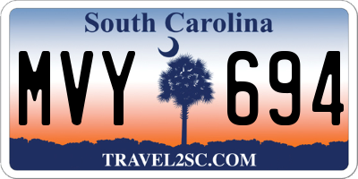 SC license plate MVY694
