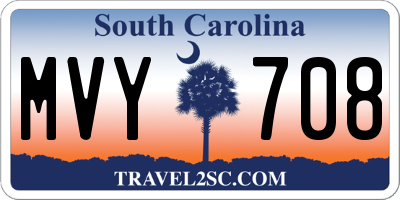 SC license plate MVY708